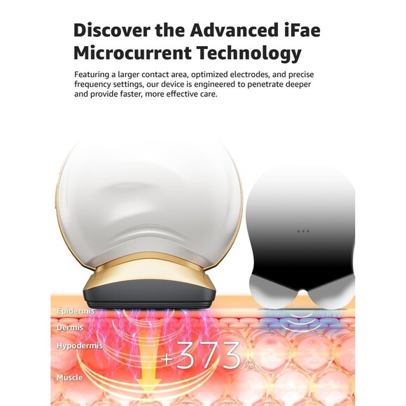 Microcurrent Facial Device Face Massager: iFae 3 in 1 Light Therapy for Face - Picture 3 of 12